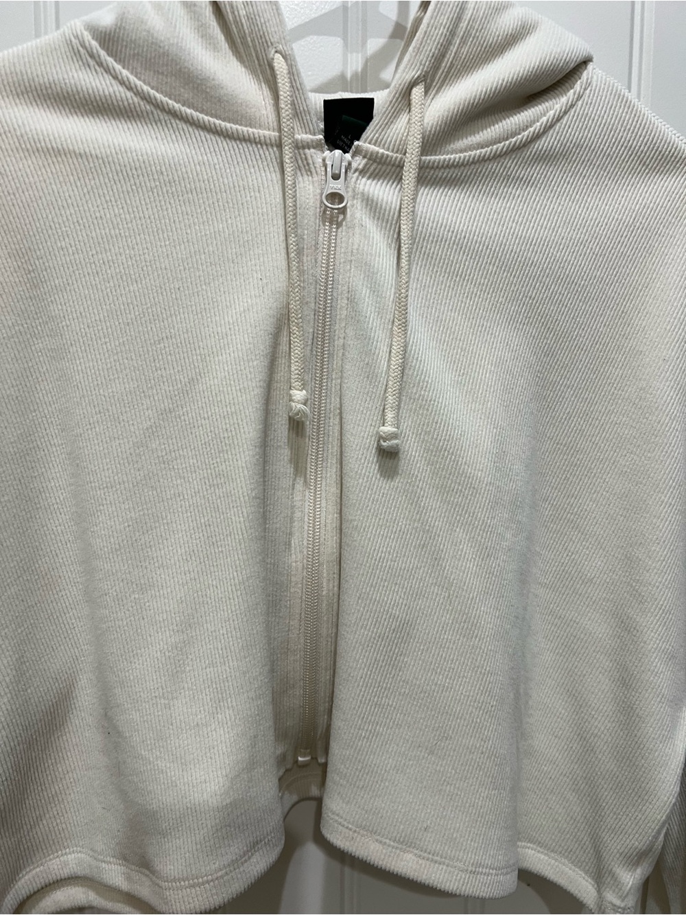 wild fable Cropped Zip Hoodie in Cream - Picture 2 of 8